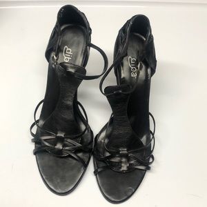 Diba Black Strappy Heels